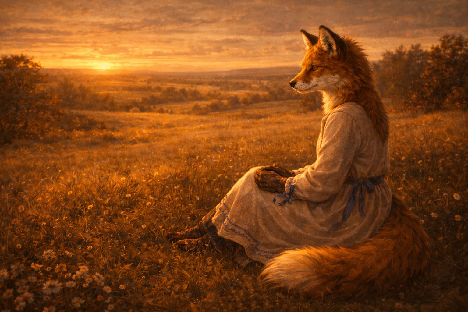 Foxyana listening at dusk — the duma carries what written words cannot hold